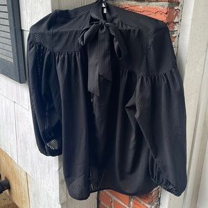 Black dress blouses with a bowtie